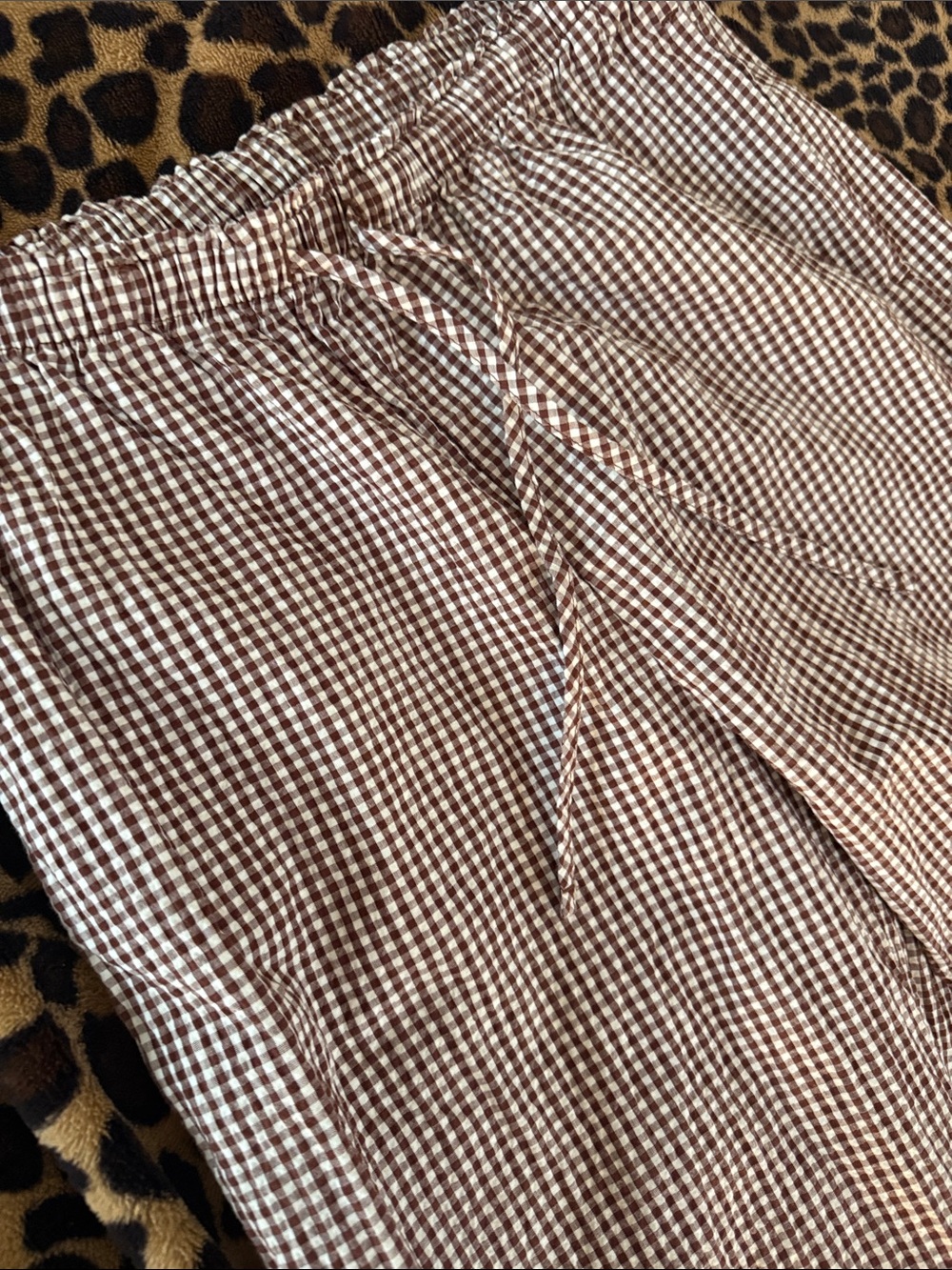 a new day Brown & White Gingham Wide Leg Pants - Picture 2 of 4